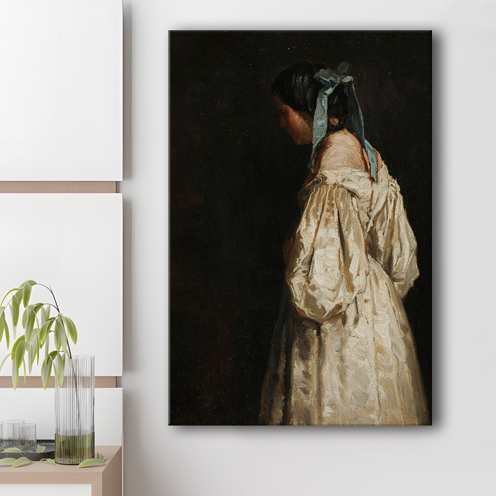 Faceless Portrait of a Woman Victorian Decor Download Art Dark Academia Portrait Oil Painting