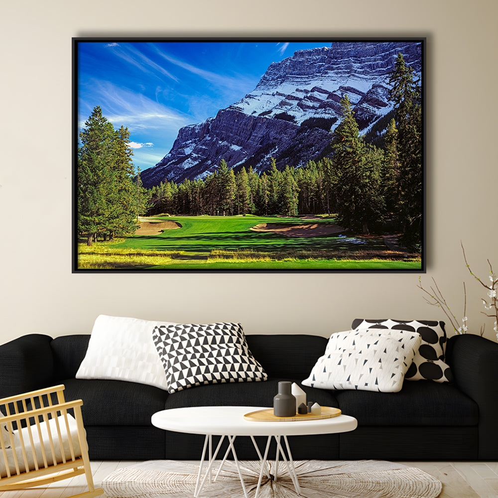 Fairmont Banff Springs Golf Course, Stanley Thompson Course Hole 02,Floating Framed Canvas Print Wall Art