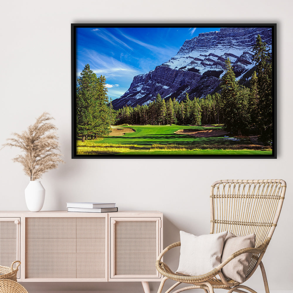 Fairmont Banff Springs Golf Course, Stanley Thompson Course Hole 02,Floating Framed Canvas Print Wall Art