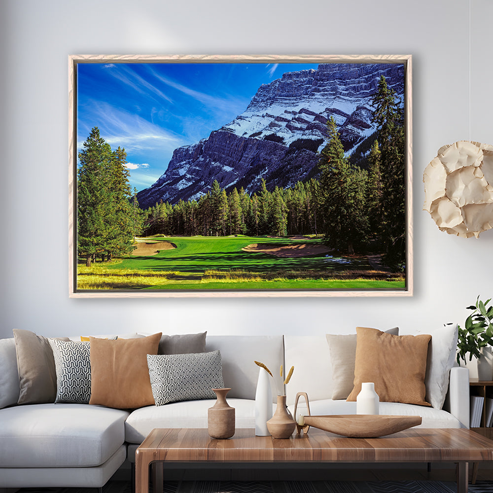 Fairmont Banff Springs Golf Course, Stanley Thompson Course Hole 02,Floating Framed Canvas Print Wall Art