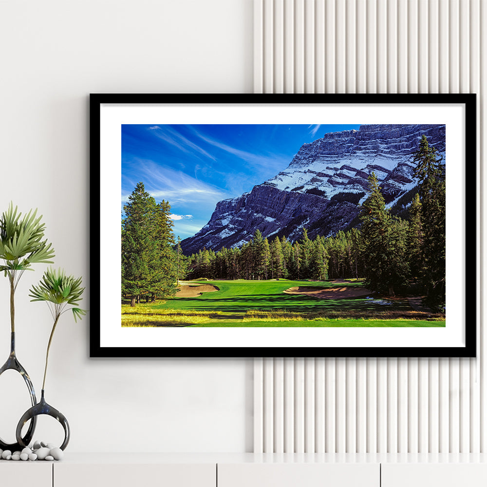 Fairmont Banff Springs Golf Course, Stanley Thompson Course Hole 02,Canada, Goft Art Print, Framed Art Print White Border