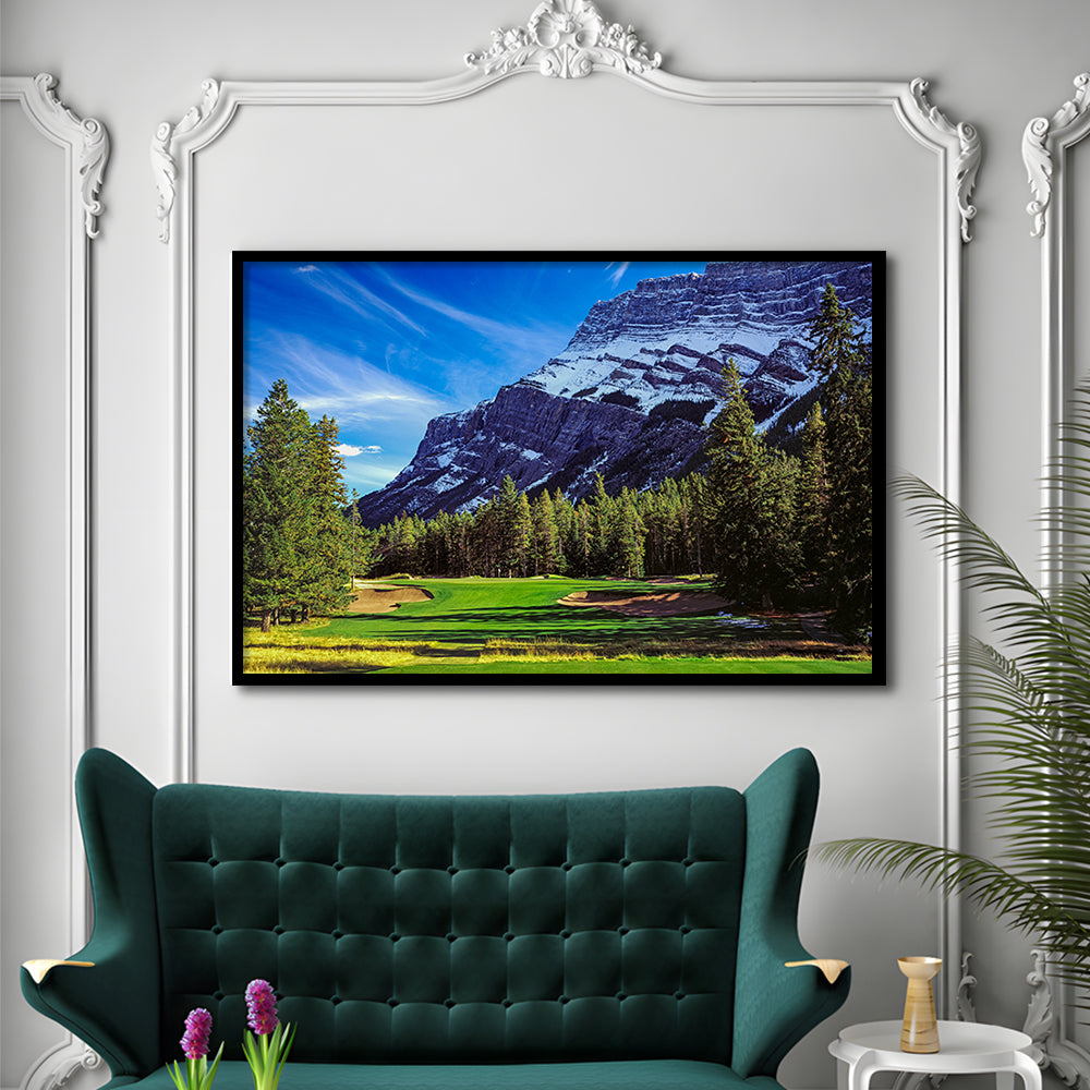 Fairmont Banff Springs Golf Course, Stanley Thompson Course Hole 02,Canada, Framed Art Print Wall Decor, Picture Framed