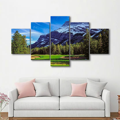 Fairmont Banff Springs Golf Course, Stanley Thompson Course Hole 02,Canada, 5 Pieces Mixed Canvas Print Wall Art