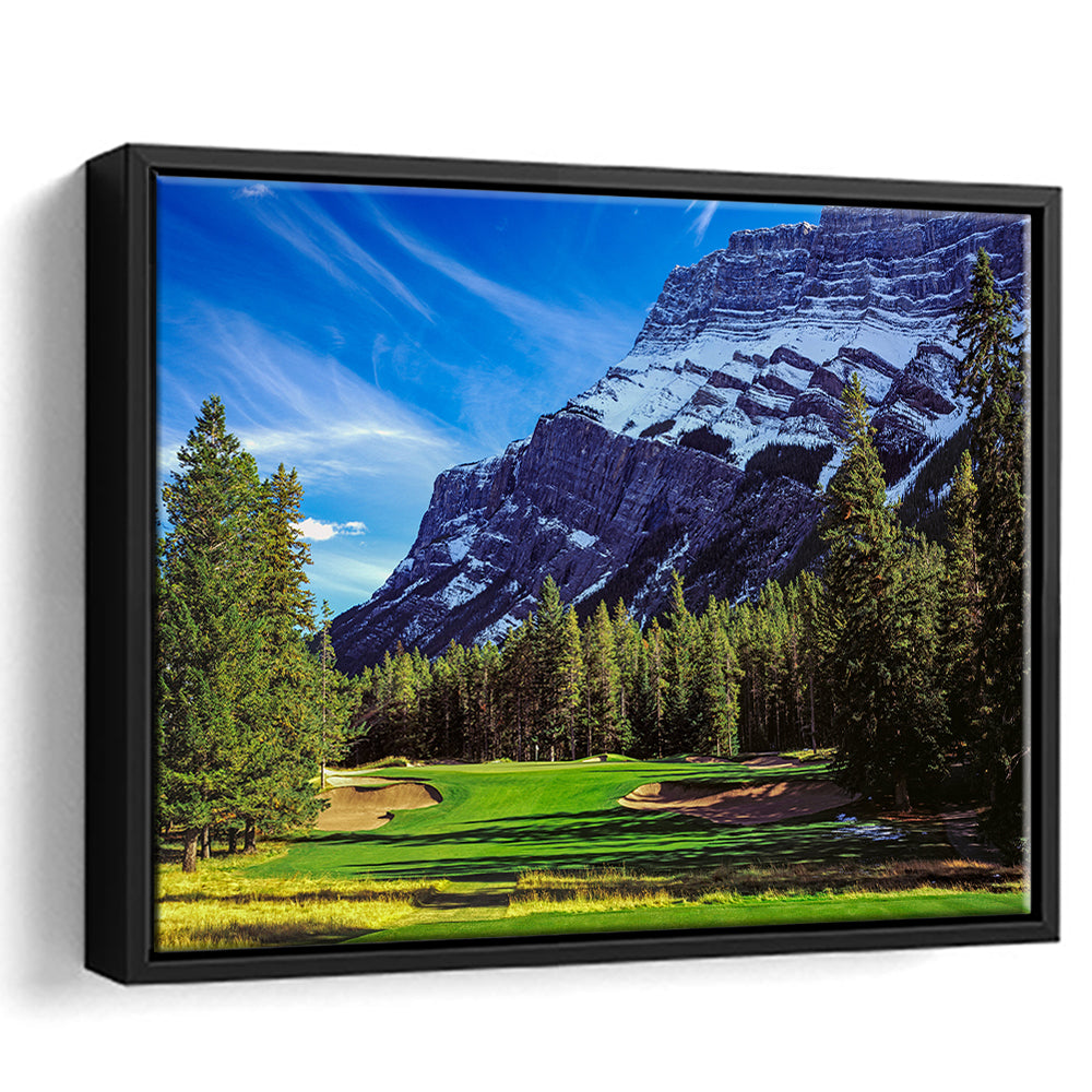 Fairmont Banff Springs Golf Course, Stanley Thompson Course Hole 02,Floating Framed Canvas Print Wall Art