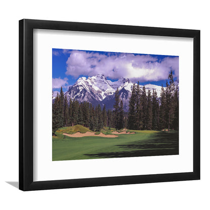 Fairmont Banff Springs ,Stanley Thompson Golf Course Hole 01, Canada, Goft Art Print, Framed Art Print White Border