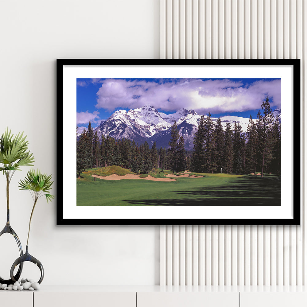 Fairmont Banff Springs ,Stanley Thompson Golf Course Hole 01, Canada, Goft Art Print, Framed Art Print White Border