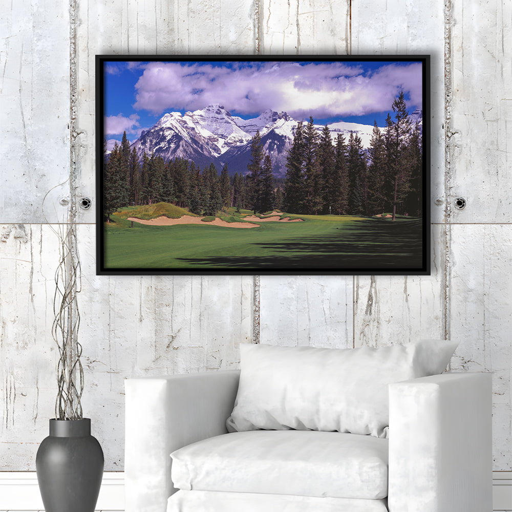 Fairmont Banff Springs ,Stanley Thompson Golf Course Hole 01, Floating Framed Canvas Print Wall Art