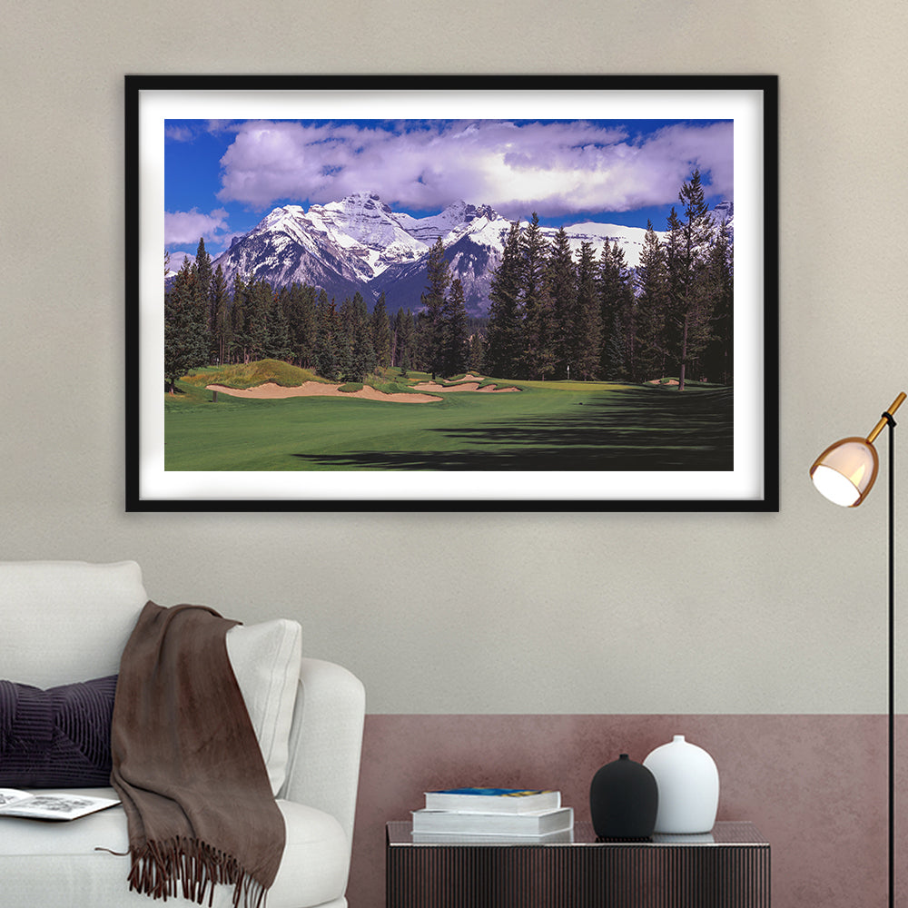 Fairmont Banff Springs ,Stanley Thompson Golf Course Hole 01, Canada, Goft Art Print, Framed Art Print White Border