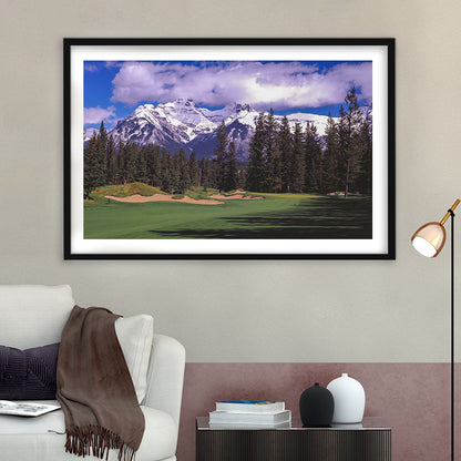 Fairmont Banff Springs ,Stanley Thompson Golf Course Hole 01, Canada, Goft Art Print, Framed Art Print White Border