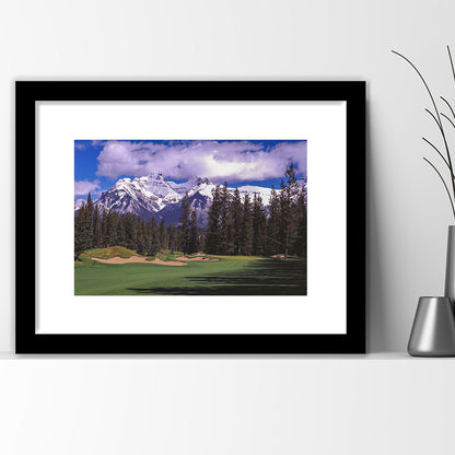 Fairmont Banff Springs ,Stanley Thompson Golf Course Hole 01, Canada, Goft Art Print, Framed Art Print White Border