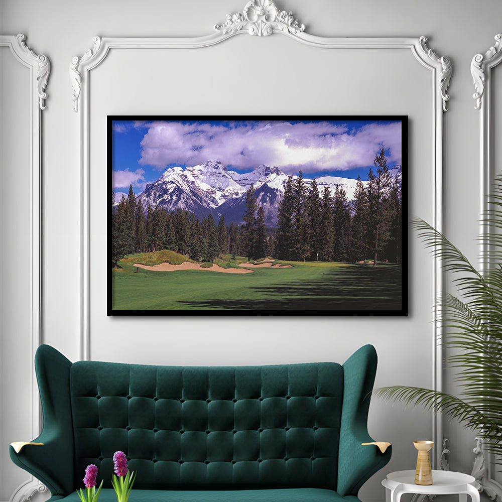 Fairmont Banff Springs ,Stanley Thompson Golf Course Hole 01, Canada, Framed Art Print Wall Decor, Picture Framed