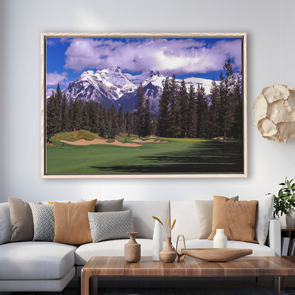 Fairmont Banff Springs ,Stanley Thompson Golf Course Hole 01, Floating Framed Canvas Print Wall Art
