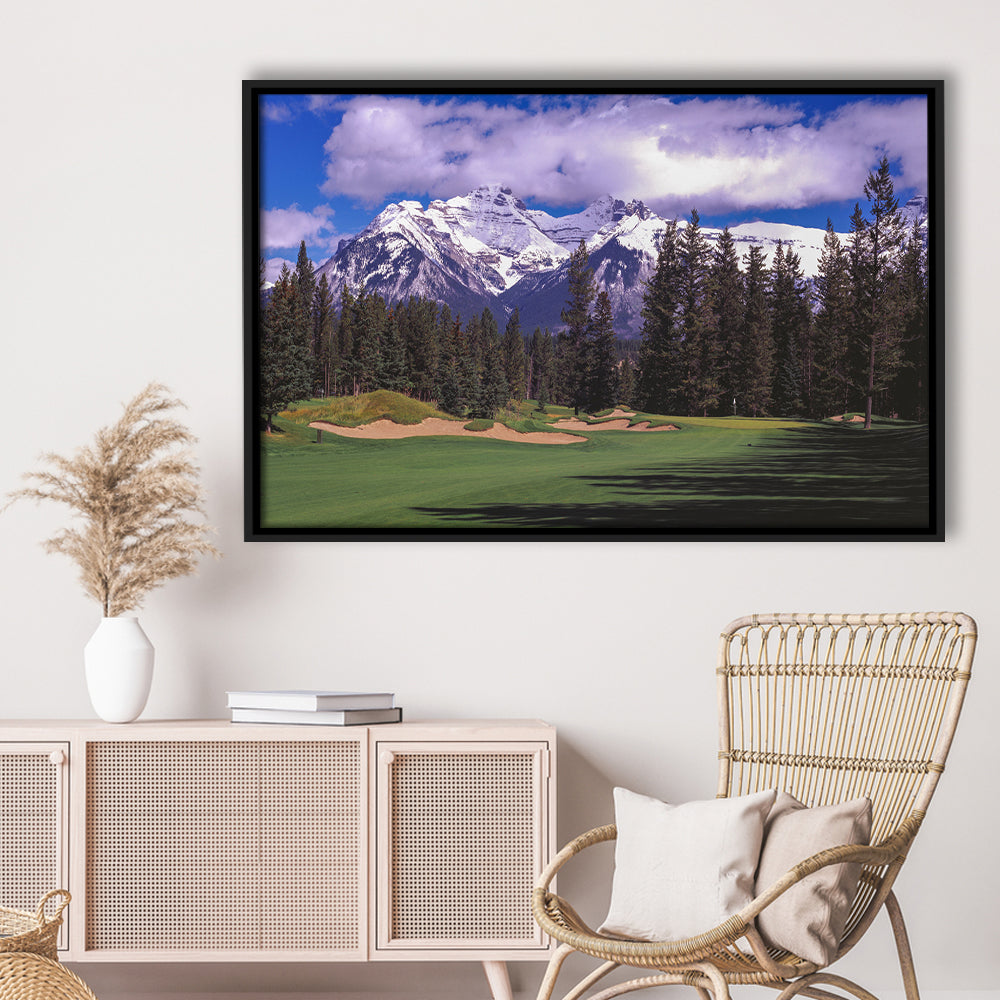 Fairmont Banff Springs ,Stanley Thompson Golf Course Hole 01, Floating Framed Canvas Print Wall Art
