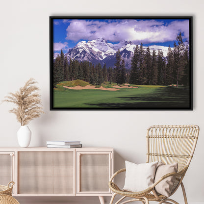 Fairmont Banff Springs ,Stanley Thompson Golf Course Hole 01, Floating Framed Canvas Print Wall Art