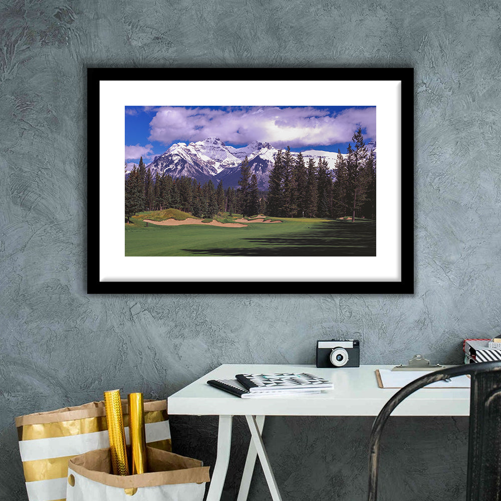 Fairmont Banff Springs ,Stanley Thompson Golf Course Hole 01, Canada, Goft Art Print, Framed Art Print White Border