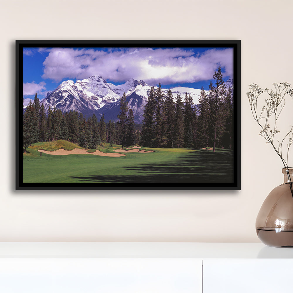 Fairmont Banff Springs ,Stanley Thompson Golf Course Hole 01, Floating Framed Canvas Print Wall Art