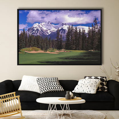 Fairmont Banff Springs ,Stanley Thompson Golf Course Hole 01, Floating Framed Canvas Print Wall Art