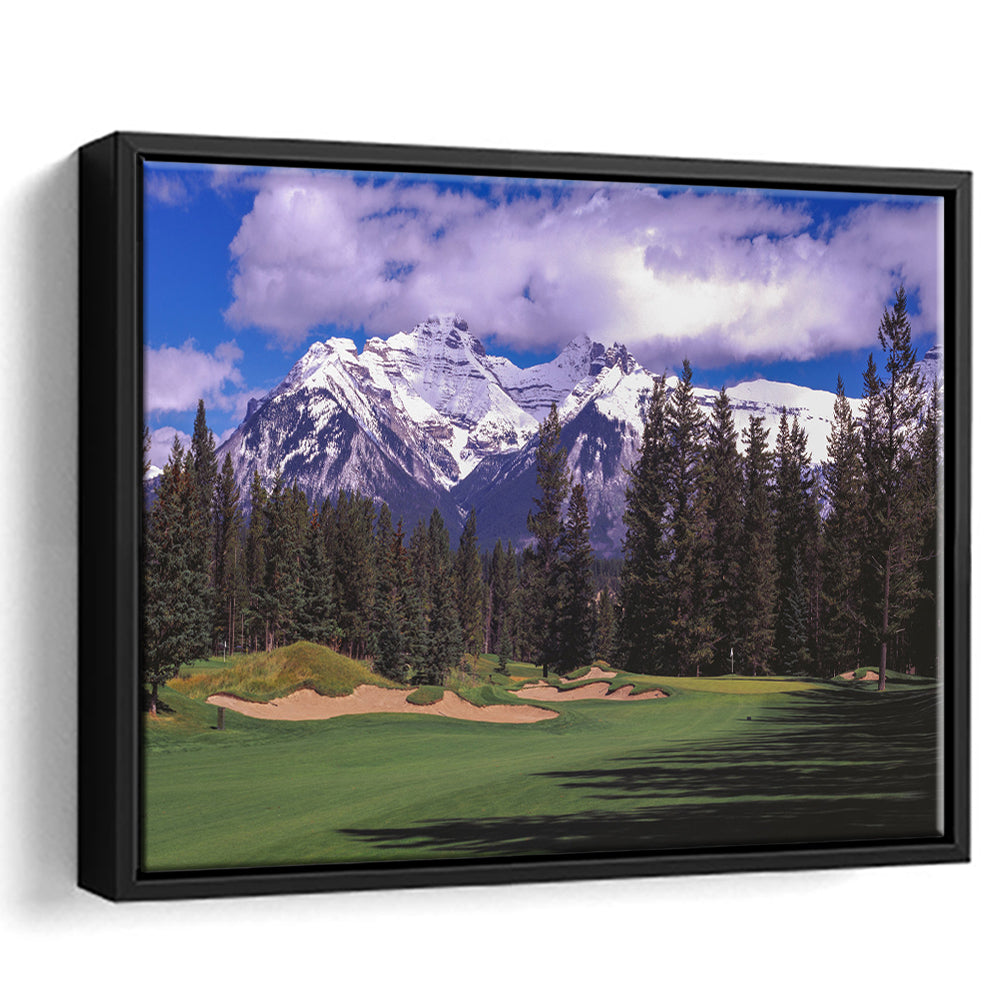Fairmont Banff Springs ,Stanley Thompson Golf Course Hole 01, Floating Framed Canvas Print Wall Art