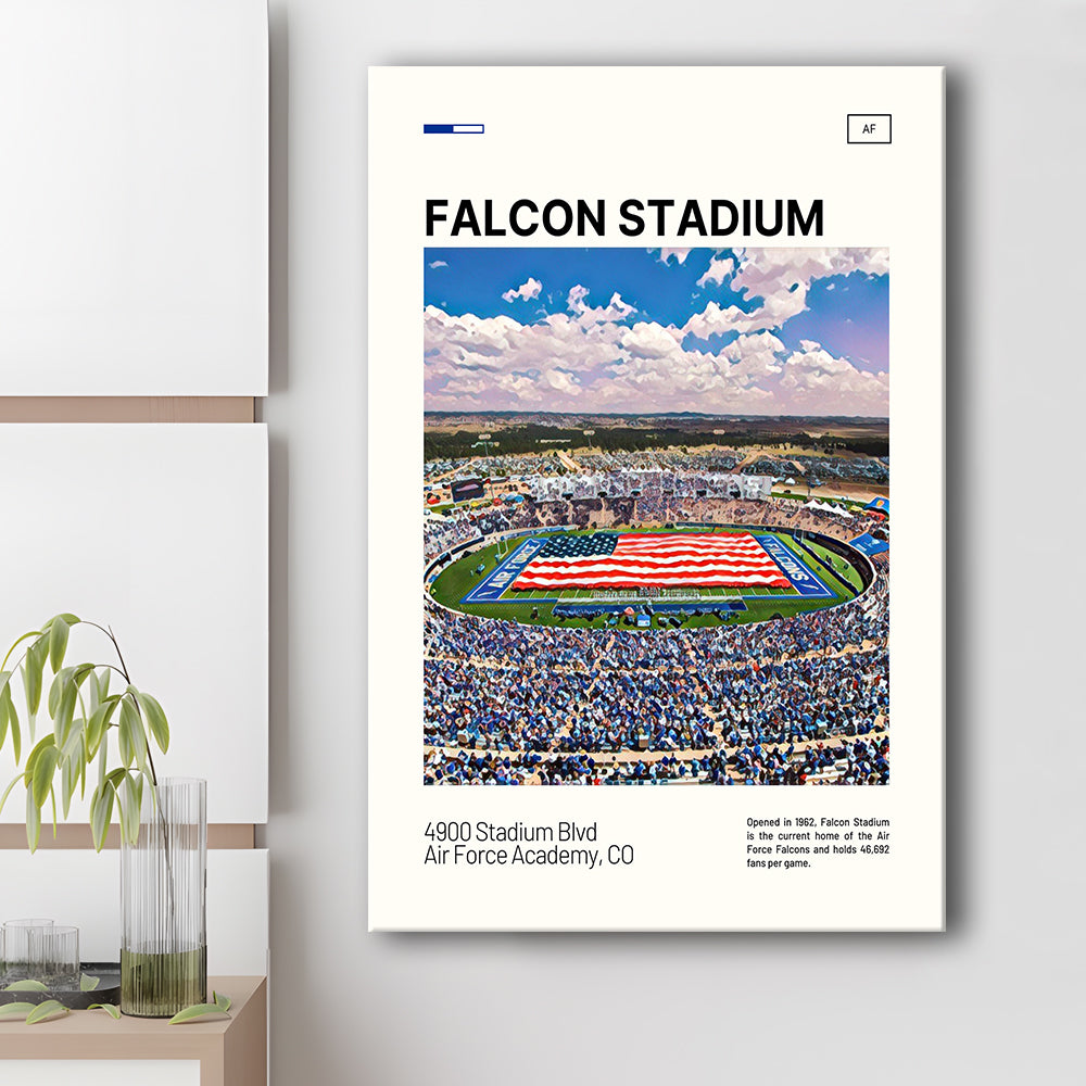 Falcon Stadium Print, Air Force Falcons Stadium Canvas Art, Fan Gifts, Sport Art, Canvas Print Wall Art