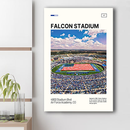 Falcon Stadium Print, Air Force Falcons Stadium Canvas Art, Fan Gifts, Sport Art, Canvas Print Wall Art