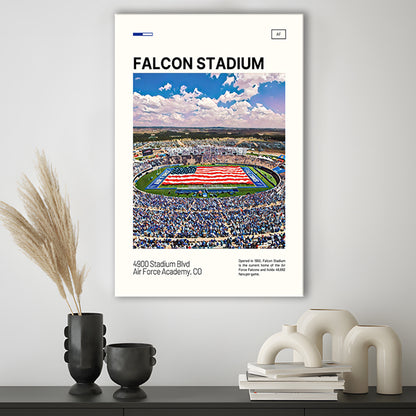 Falcon Stadium Print, Air Force Falcons Stadium Canvas Art, Fan Gifts, Sport Art, Canvas Print Wall Art