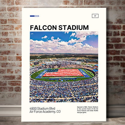 Falcon Stadium Print, Air Force Falcons Stadium Canvas Art, Fan Gifts, Sport Art, Canvas Print Wall Art