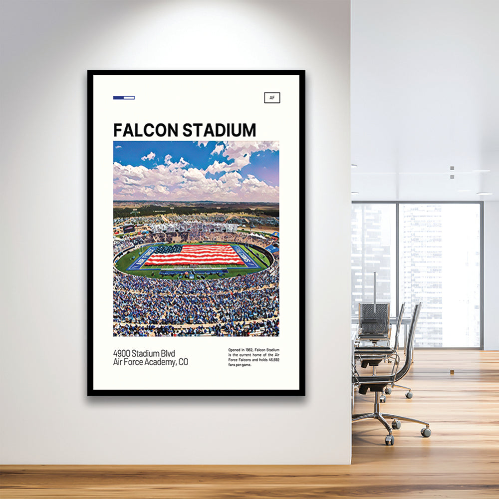 Falcon Stadium Print, Air Force Falcons Stadium Art, Gifts for him, Sport Art, Framed Art Print Wall Decor