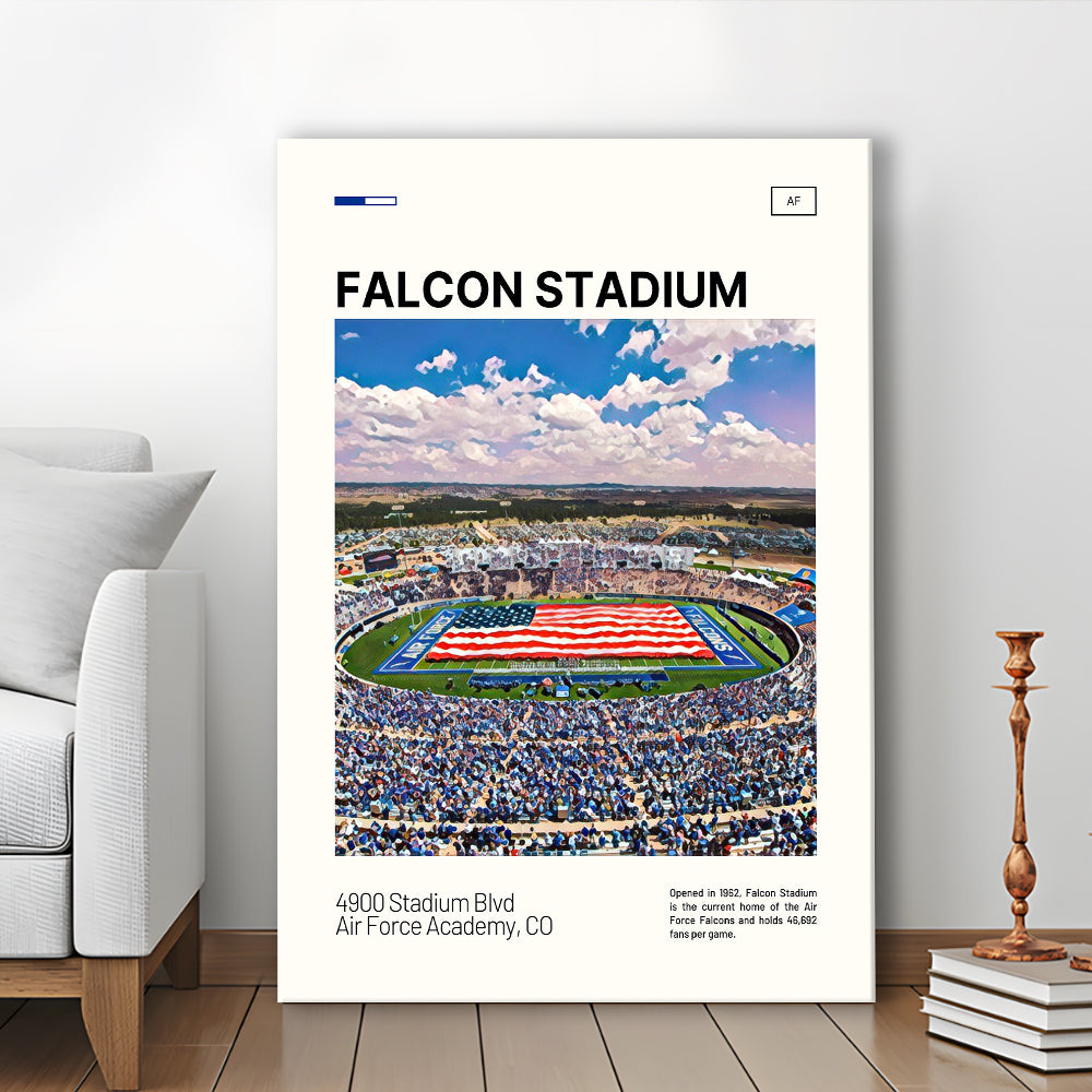 Falcon Stadium Print, Air Force Falcons Stadium Canvas Art, Fan Gifts, Sport Art, Canvas Print Wall Art