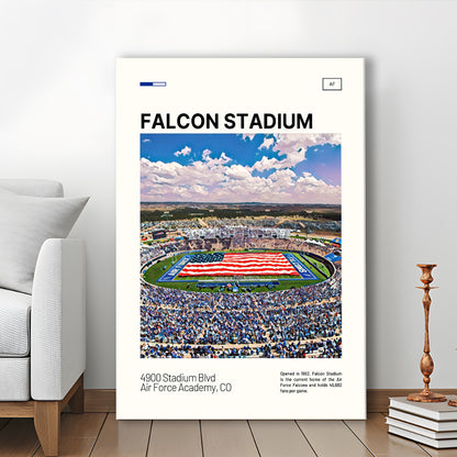 Falcon Stadium Print, Air Force Falcons Stadium Canvas Art, Fan Gifts, Sport Art, Canvas Print Wall Art