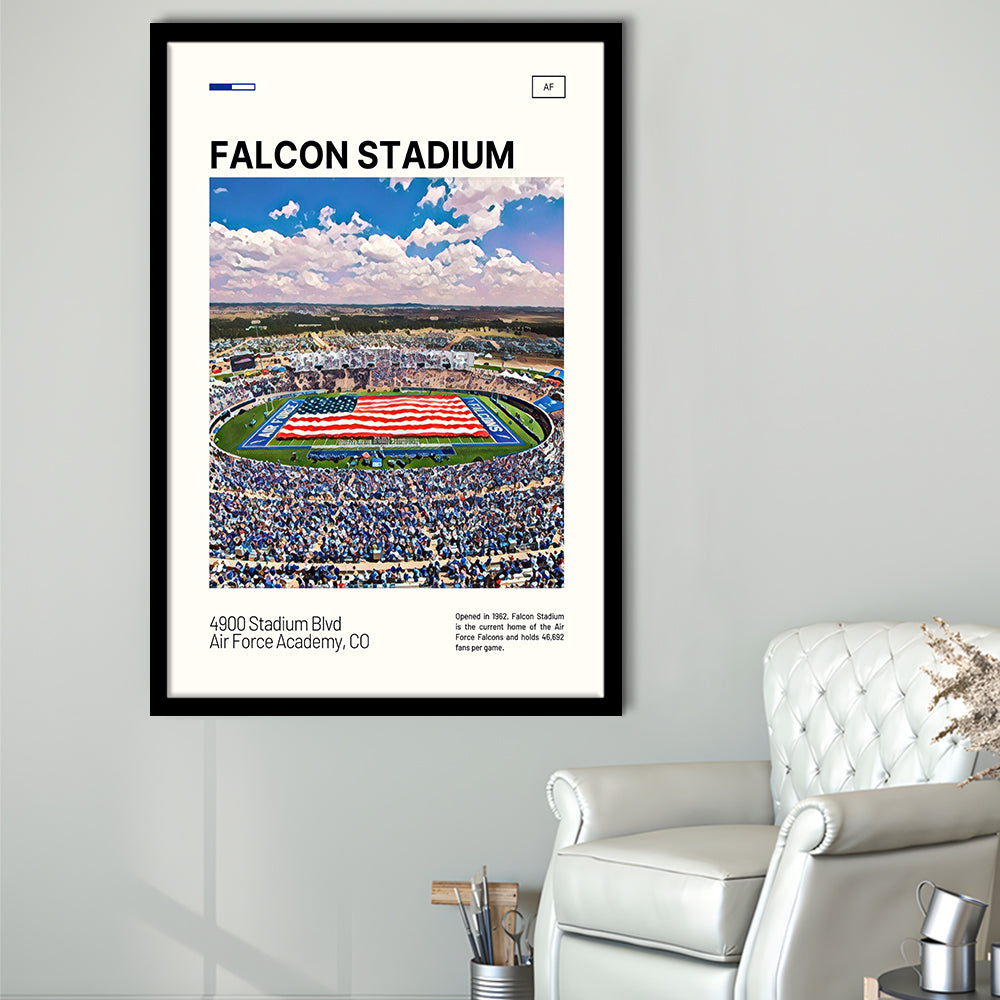 Falcon Stadium Print, Air Force Falcons Stadium Art, Gifts for him, Sport Art, Framed Art Print Wall Decor