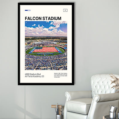 Falcon Stadium Print, Air Force Falcons Stadium Art, Gifts for him, Sport Art, Framed Art Print Wall Decor