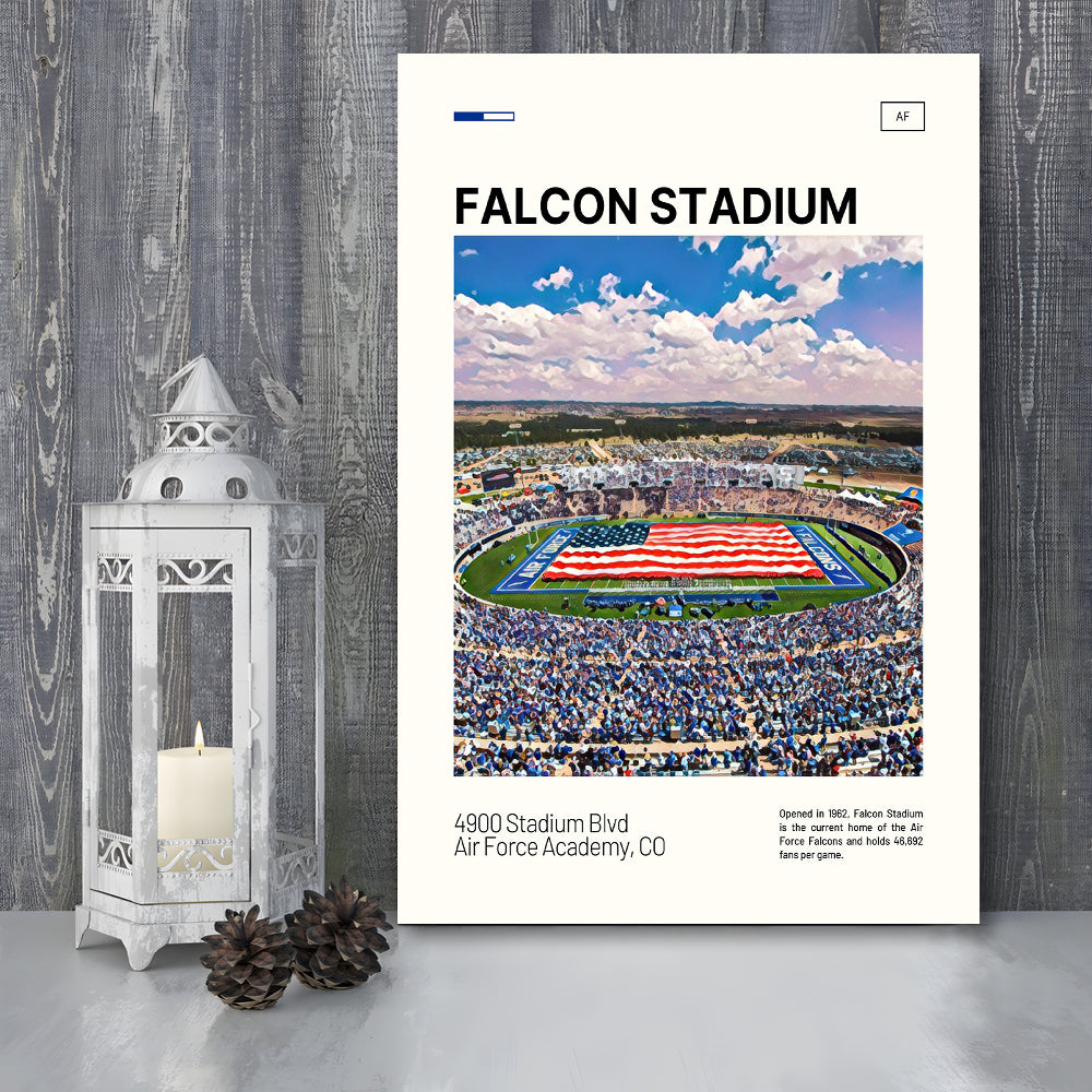 Falcon Stadium Print, Air Force Falcons Stadium Canvas Art, Fan Gifts, Sport Art, Canvas Print Wall Art