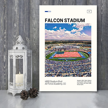 Falcon Stadium Print, Air Force Falcons Stadium Canvas Art, Fan Gifts, Sport Art, Canvas Print Wall Art