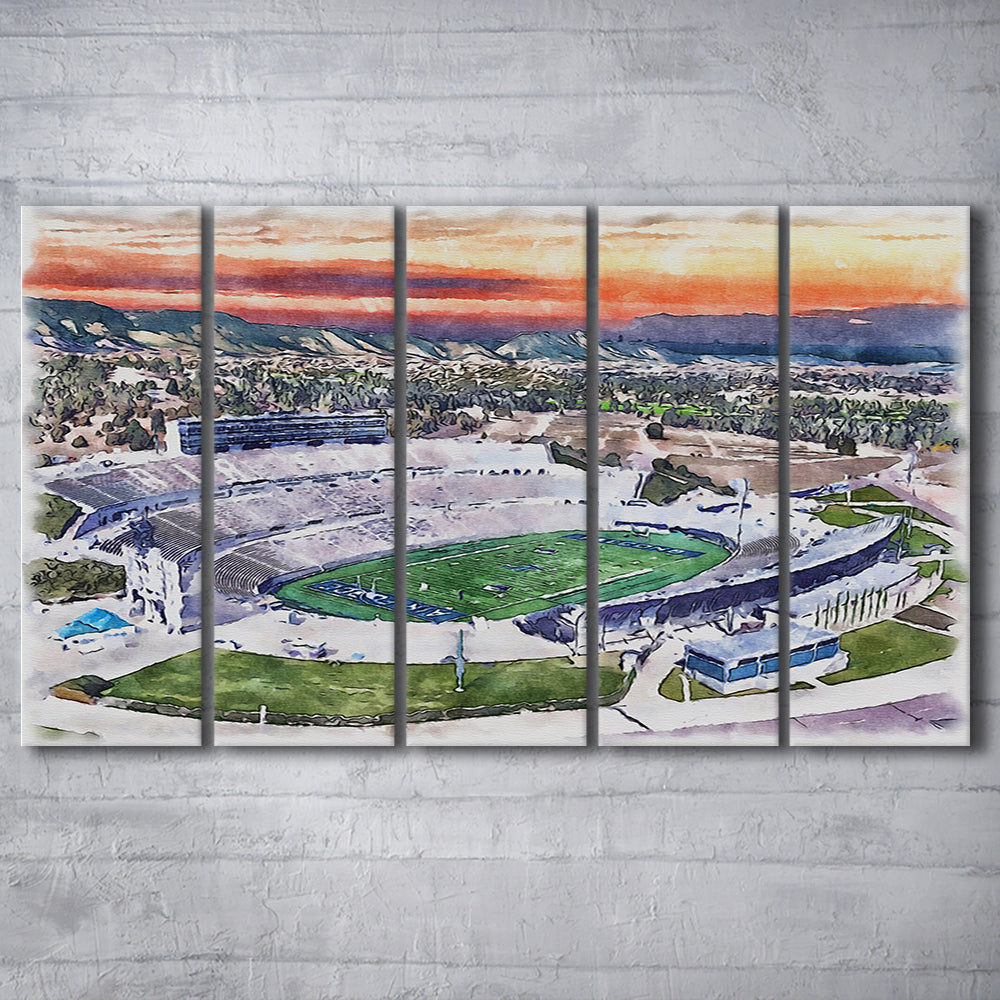 Falcon Painting Stadium Watercolor, Air Force Watercolor, Sport Art, Extra Large Canvas Print Wall Art