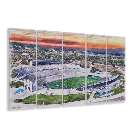 Falcon Painting Stadium Watercolor, Air Force Watercolor, Sport Art, Extra Large Canvas Print Wall Art
