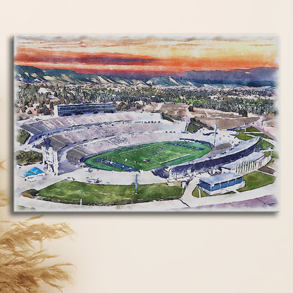 Falcon Painting Stadium Watercolor, Air Force Watercolor, Sport Art, Gifts for him, Canvas Print Wall Art