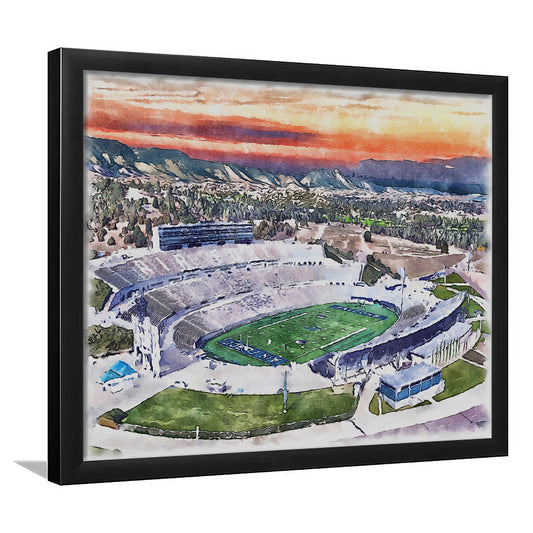 Falcon Painting Stadium Watercolor, Air Force Watercolor, Sport Gift Art, Framed Art Print Wall Decor