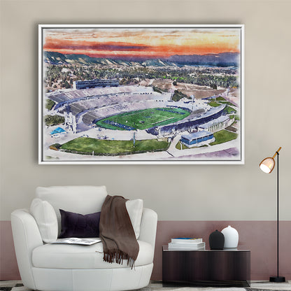 Falcon Painting Stadium Watercolor, Air Force Watercolor, Sport Gift Art, Framed Canvas Print Wall Art