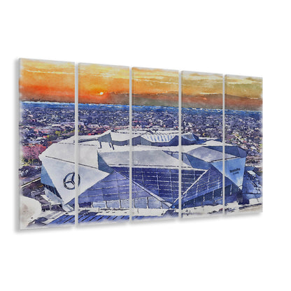 Falcons Painting Stadium Watercolor, Painting Canvas, Sport Art, Extra Large Canvas Print Wall Art