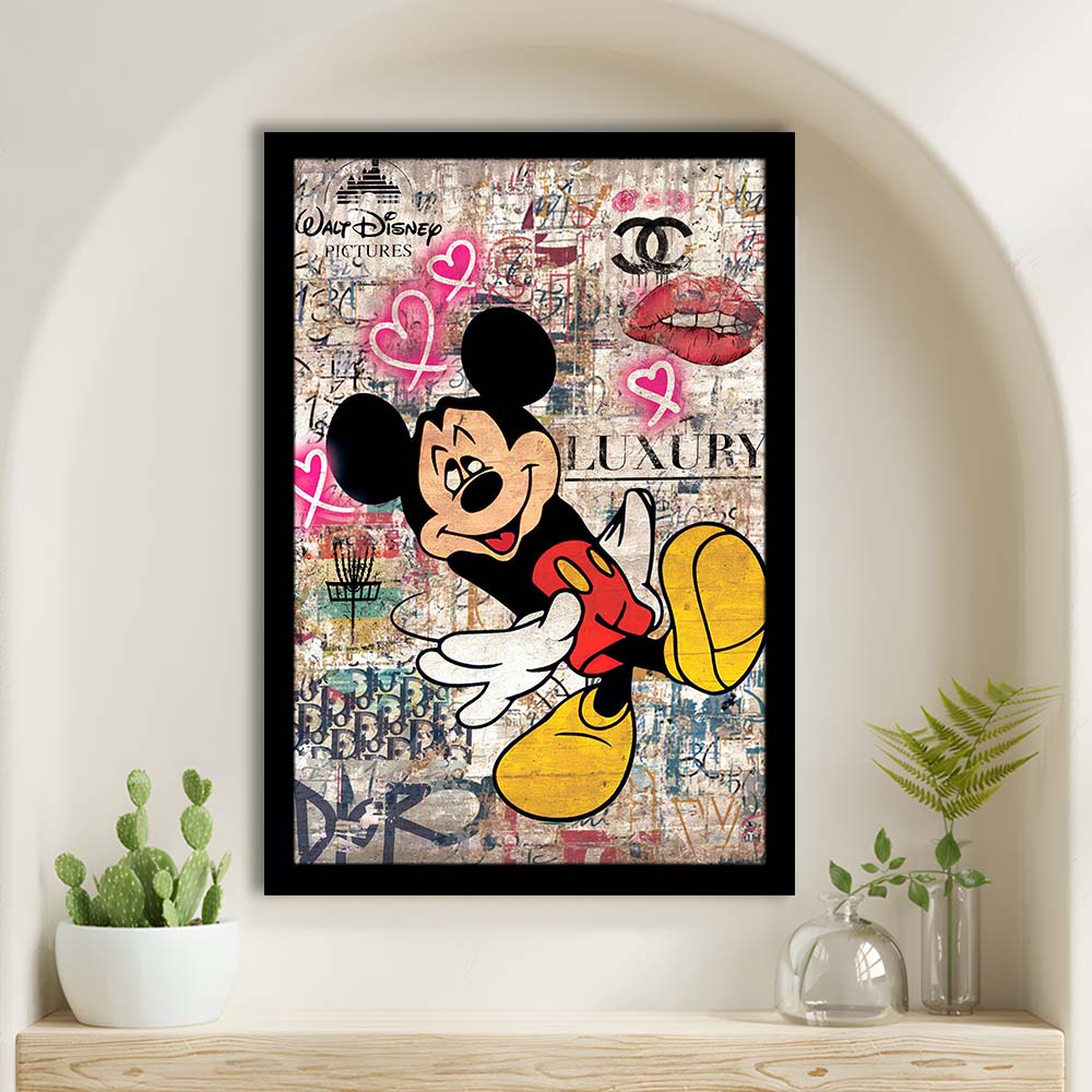 Fall In Love, Colorful Graffiti Painting Art, Framed Art Print, Picture Framed Wall Art Decor
