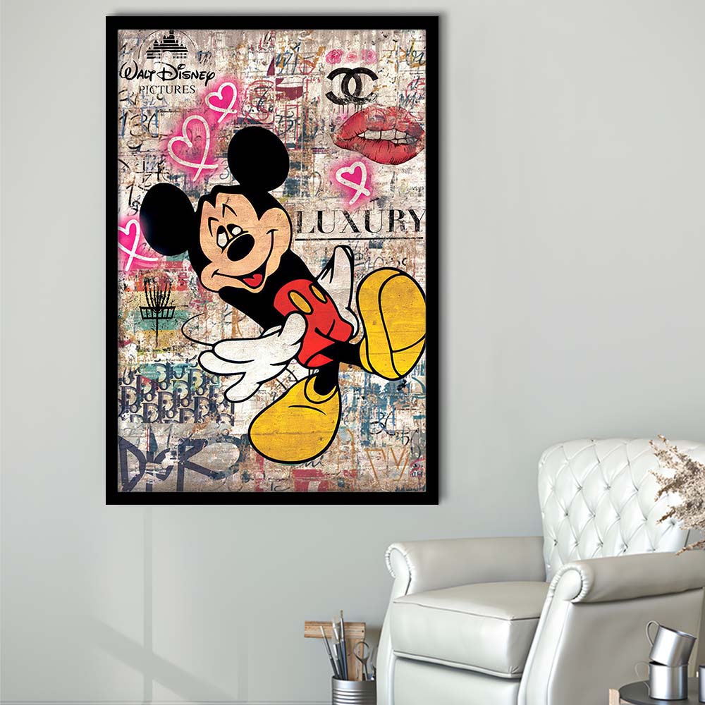 Fall In Love, Colorful Graffiti Painting Art, Framed Art Print, Picture Framed Wall Art Decor