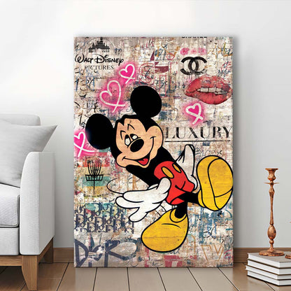 Fall In Love, Colorful Graffiti Painting Art, Canvas Print, Luxury Wall Art Decor, Modern Art