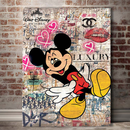 Fall In Love, Colorful Graffiti Painting Art, Canvas Print, Luxury Wall Art Decor, Modern Art