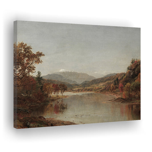 Fall Landscape Oil Painting Vintage Farmhouse Autumn Canvas Print Wall Art, Landscape Fall Wall Decor Rustic Country