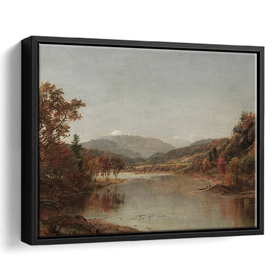 Fall Landscape Oil Painting Vintage Farmhouse Autumn Framed Canvas Print Wall Art, Landscape Fall Wall Decor Rustic Art