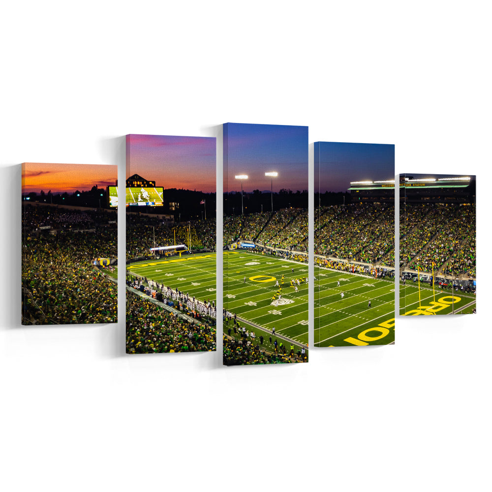 Fall Nights at Auzten Stadium, Stadium Canvas, Sport Art, Gift for him, 5 Panel, Large Canvas, Canvas Print Wall Art