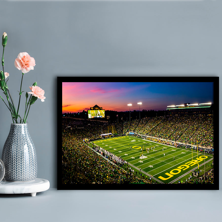 Fall Nights at Auzten Stadium, Stadium Canvas, Sport Art, Gift for him, Framed Art Print Wall Decor, Picture Framed