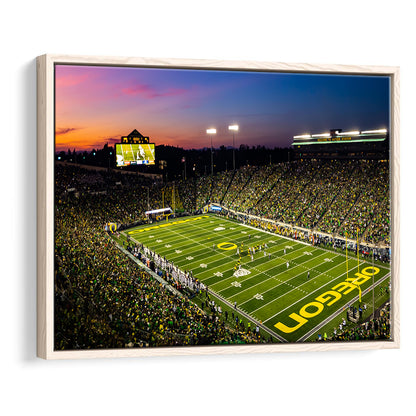 Fall Nights at Auzten Stadium, Stadium Canvas, Sport Art, Framed Canvas Print Wall Art, Floating Frame