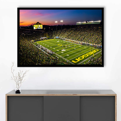 Fall Nights at Auzten Stadium, Stadium Canvas, Sport Art, Gift for him, Framed Art Print Wall Decor, Picture Framed