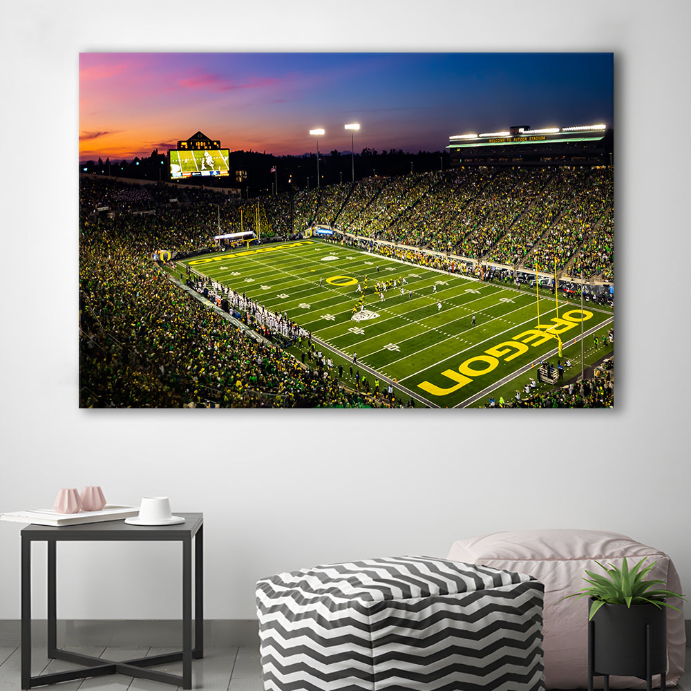 Fall Nights at Auzten Stadium, Stadium Canvas, Sport Art, Gift for him, Man Cave Decor, Art Print, Canvas Print Wall Art